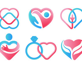 Heart Logo Set Vector Art & Graphics | freevector.com