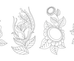 Floral Hand Drawn Element