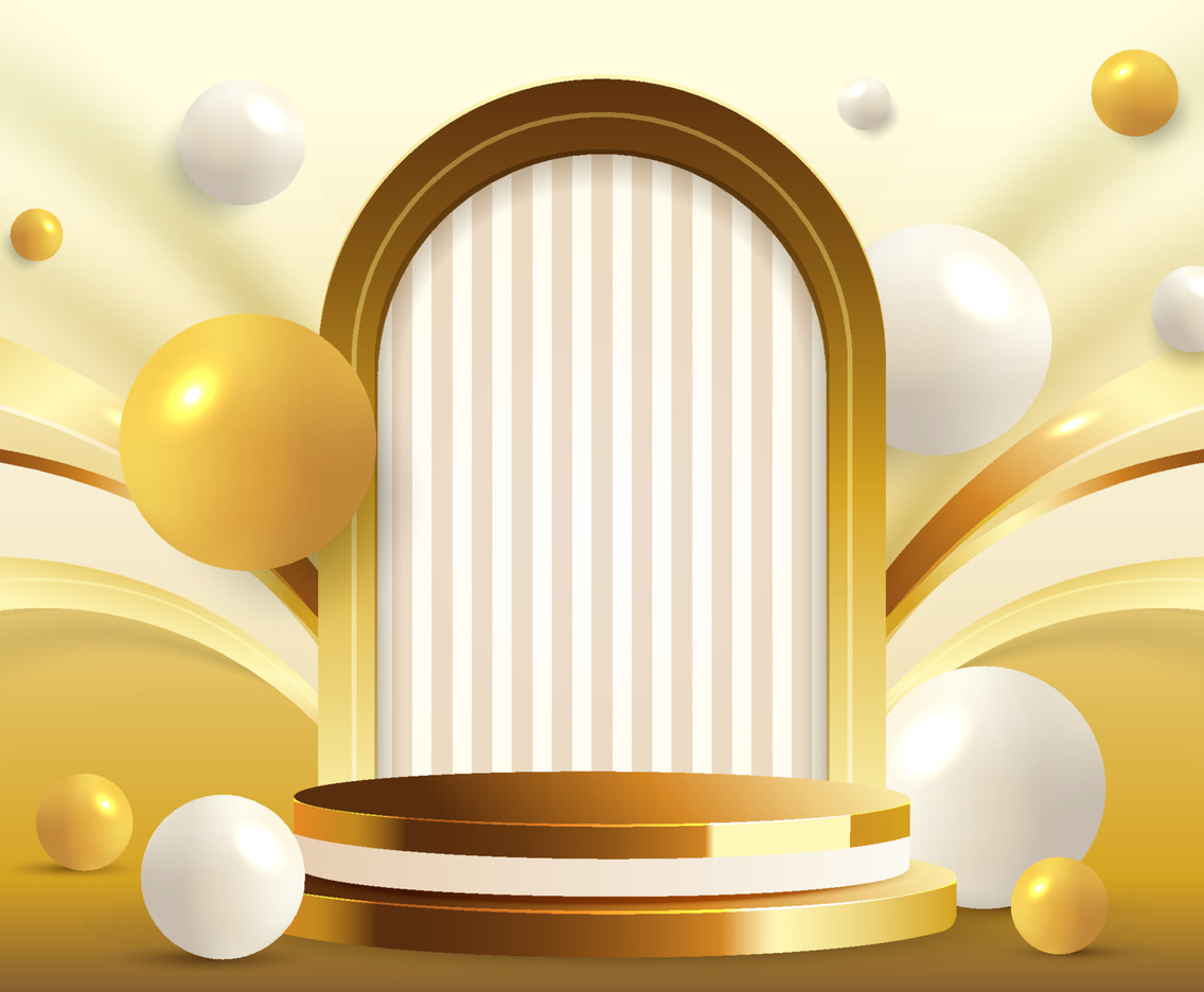 Gold and White Podium Background