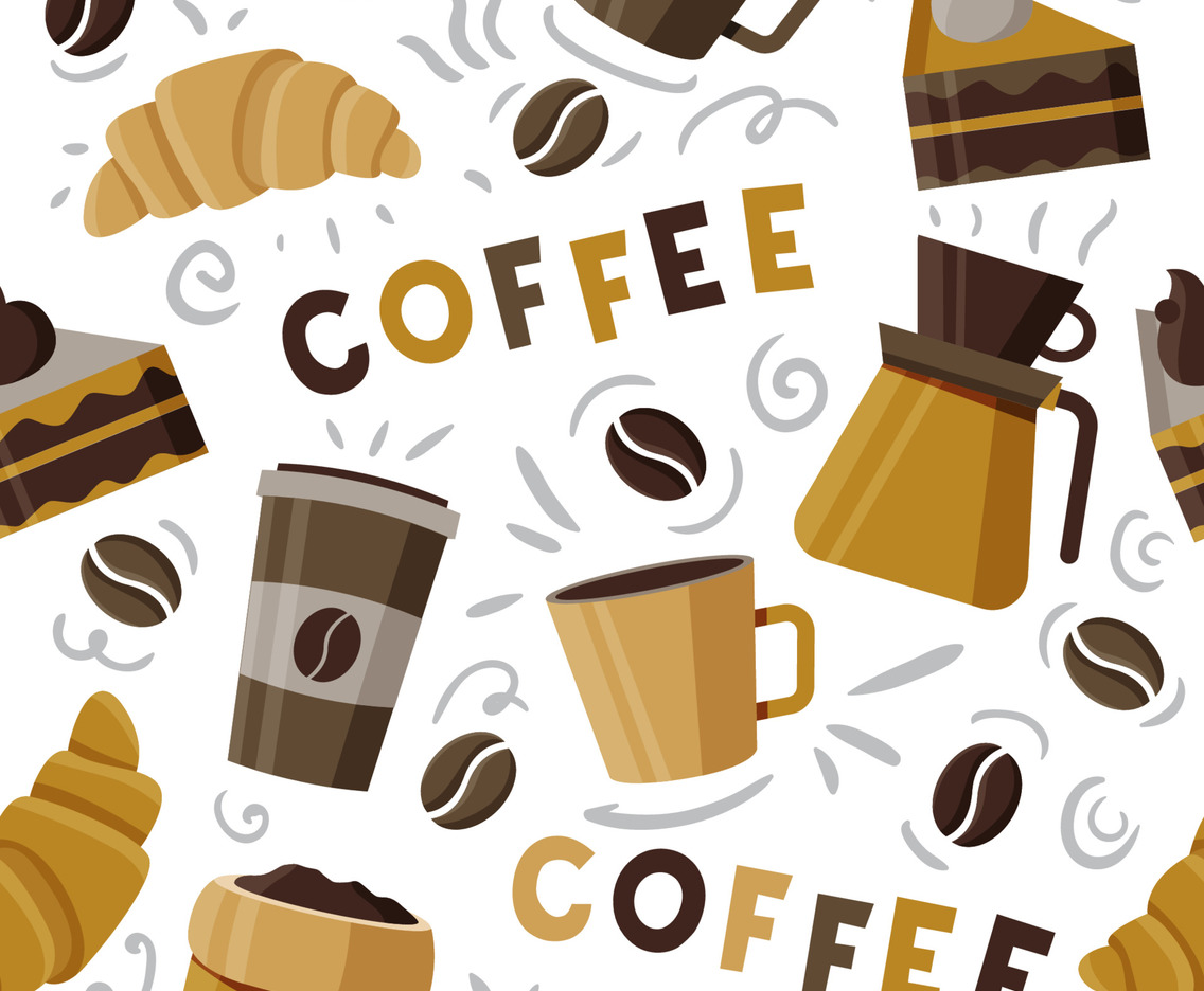 Coffee Beverage Seamless Pattern