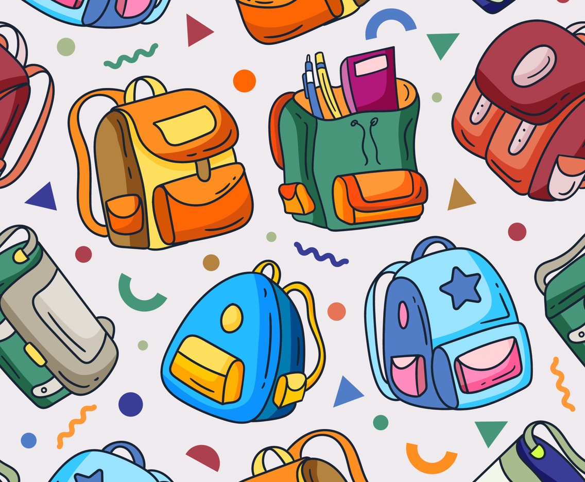 School Bag Seamless Pattern