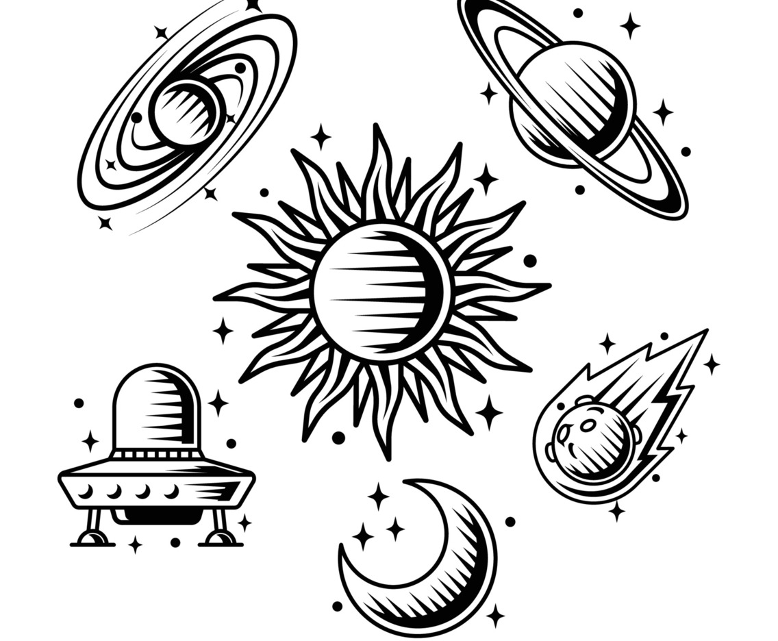Minimalist Tattoo Outerspace Collection