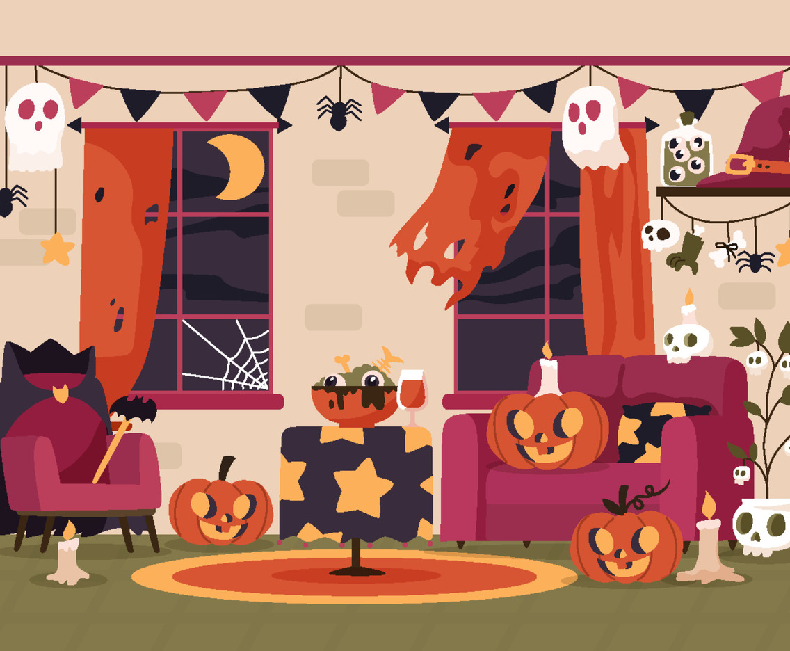 Halloween Decoration Interior Background