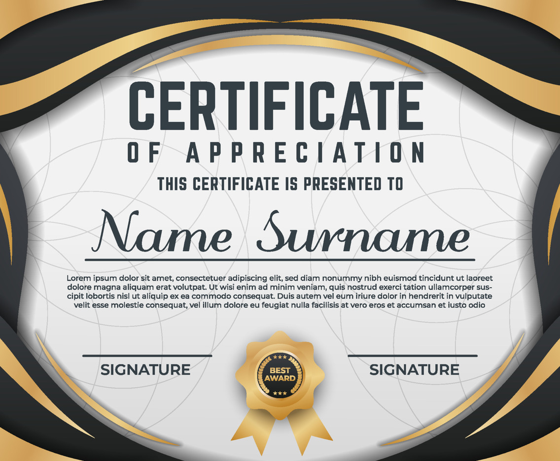 Certificate Of Appreciation Background Vector Art Graphics 