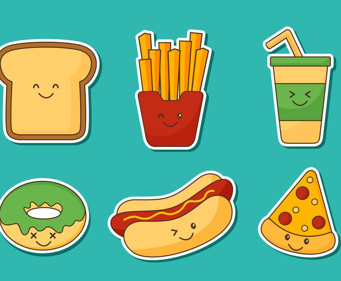 Kawaii Food Cute Character Sticker