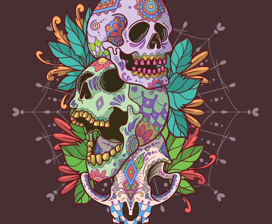 Calavera Sugar Skull Piled Up