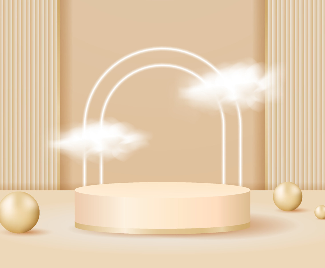 White and Gold Podium Background
