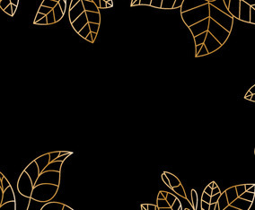 Gold Floral Hand Drawn Background