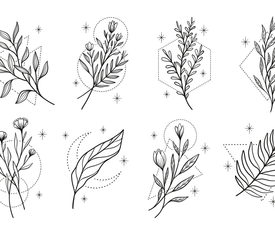 Realistic Floral Tattoo Illustration