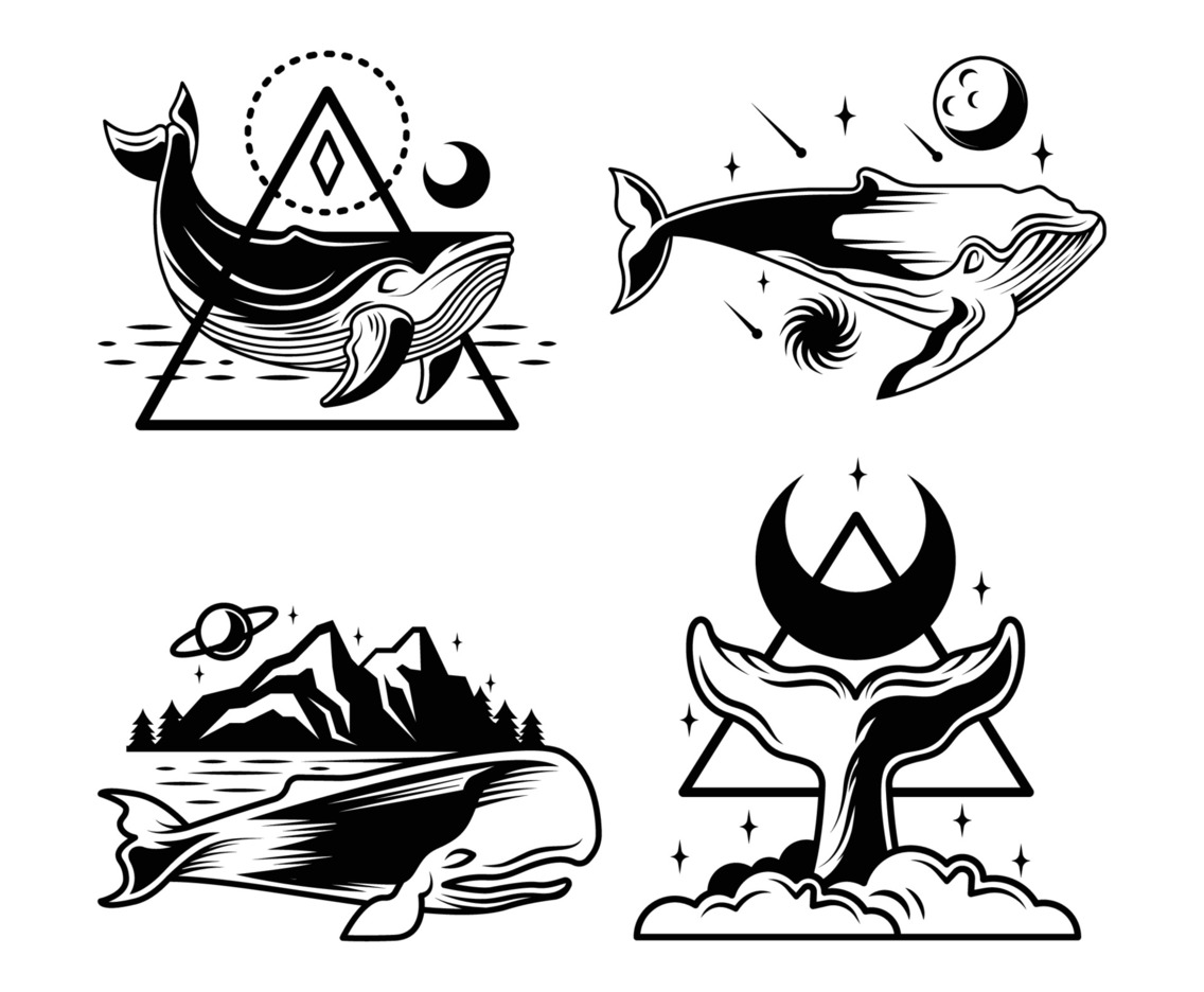 Minimalist Tattoo Whale Collection