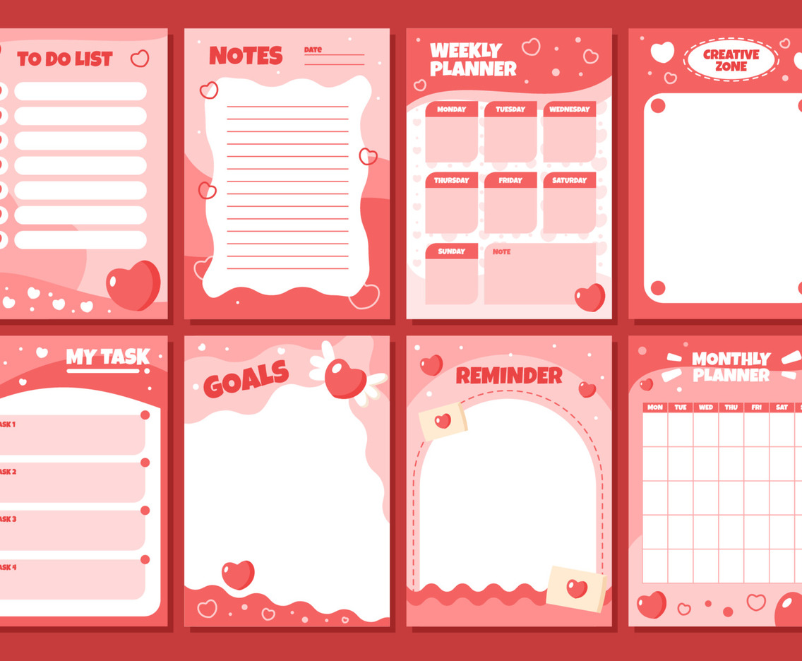 Heart Planner Journal Templates