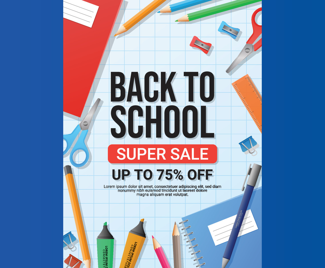 Back to School Sale Poster Template