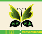 Green Vector Butterfly
