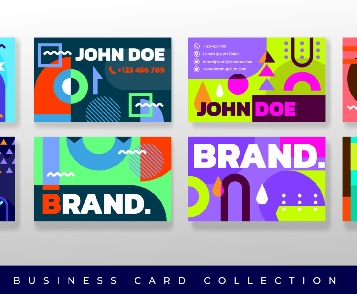 Neon Accent Business Card Set
