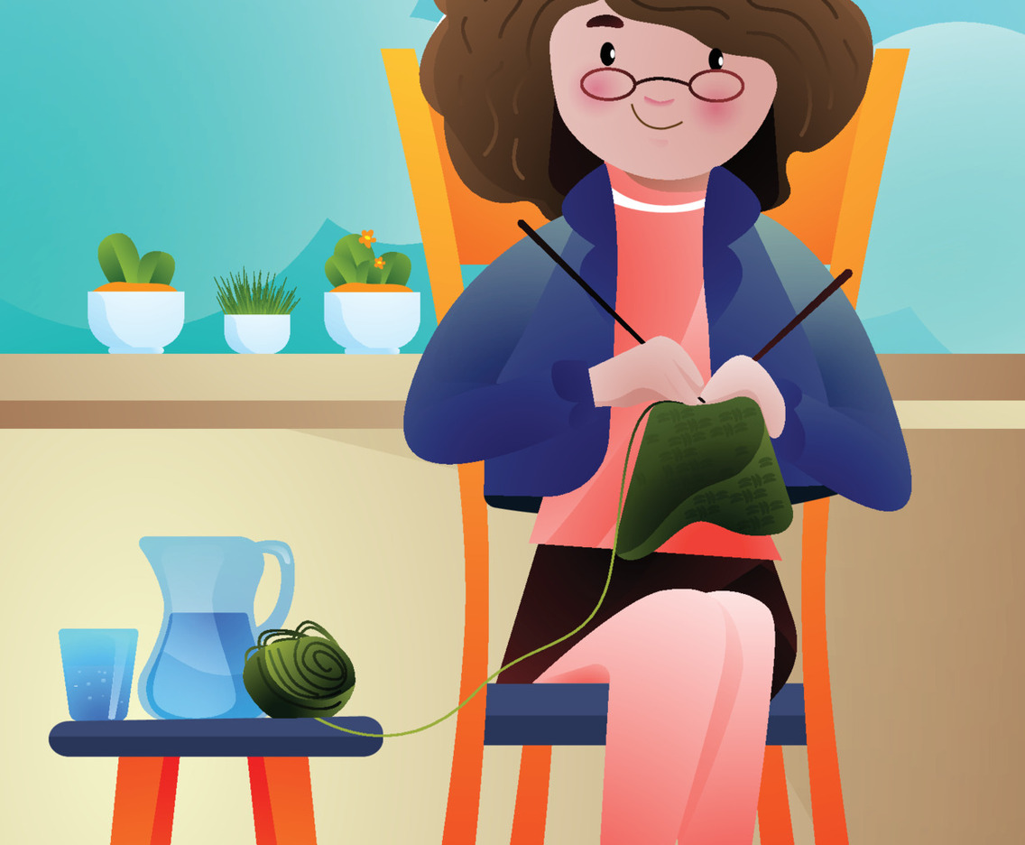 Knitting Activities Concept