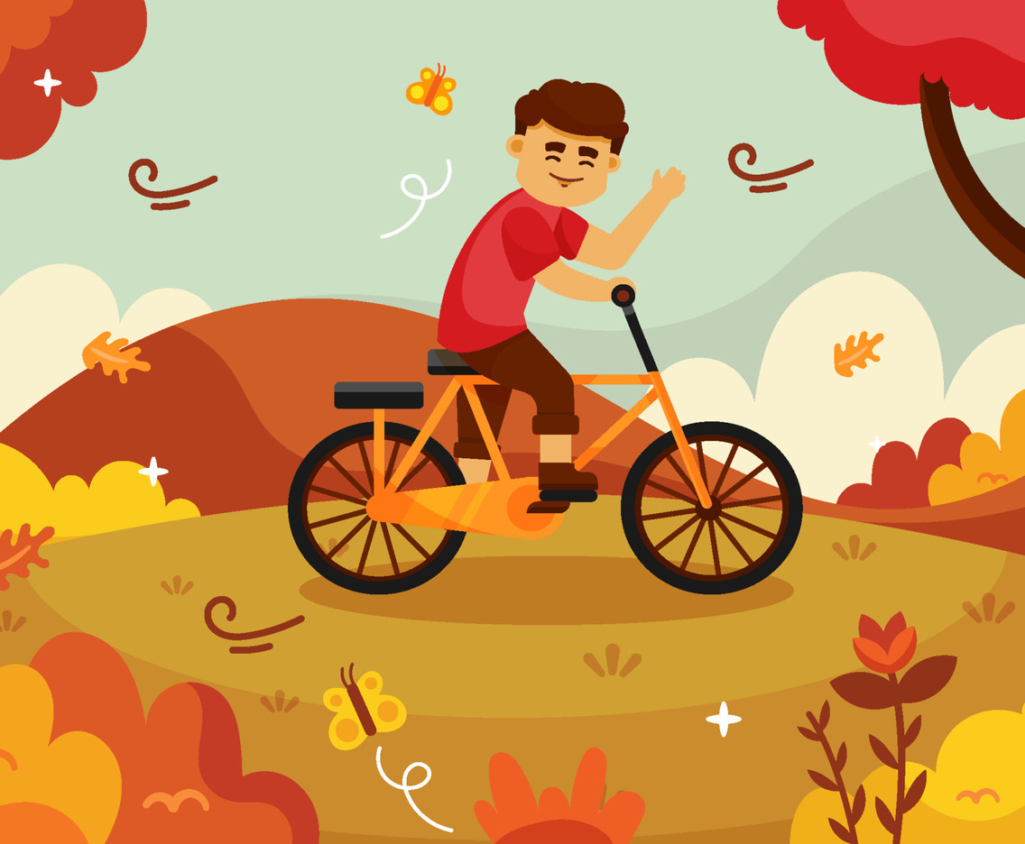 Riding Bike in Fall Season
