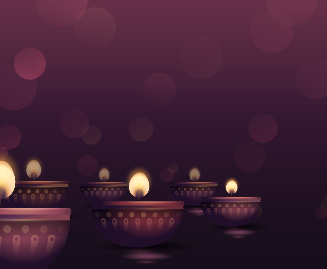 Diwali Background With Candle Light