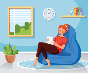 Girl Enjoying Take A Break From Routine