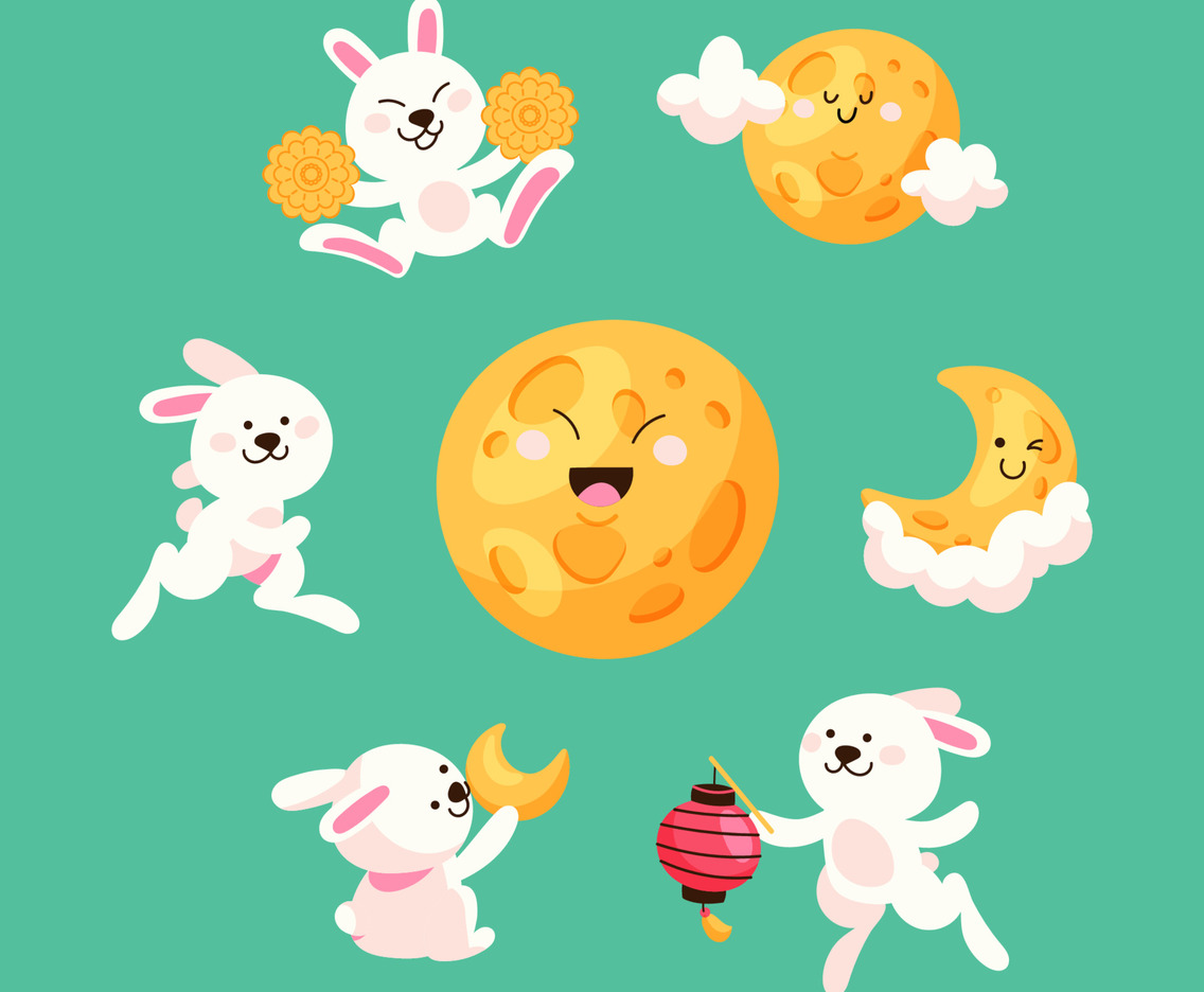Moon and Bunny Icon Set