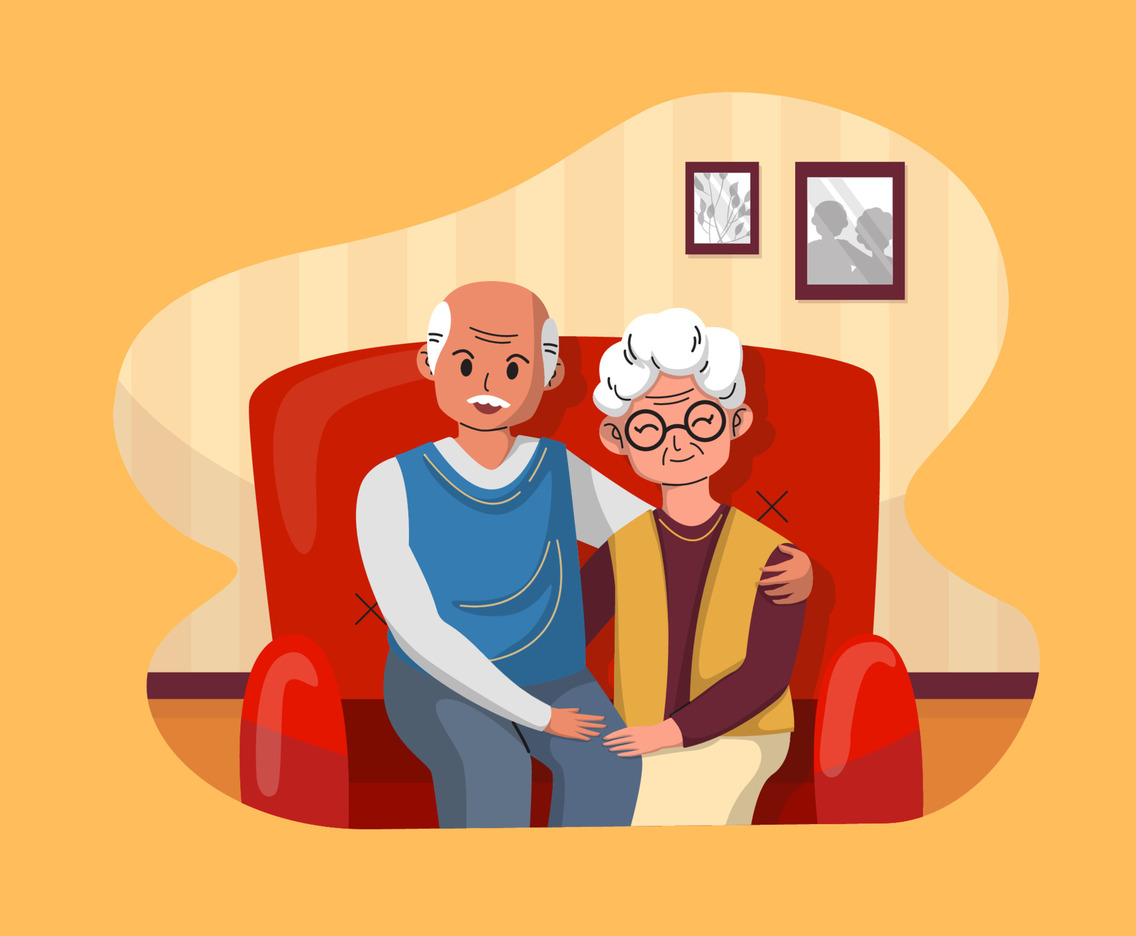 Romantic Couple Of Grand Parents