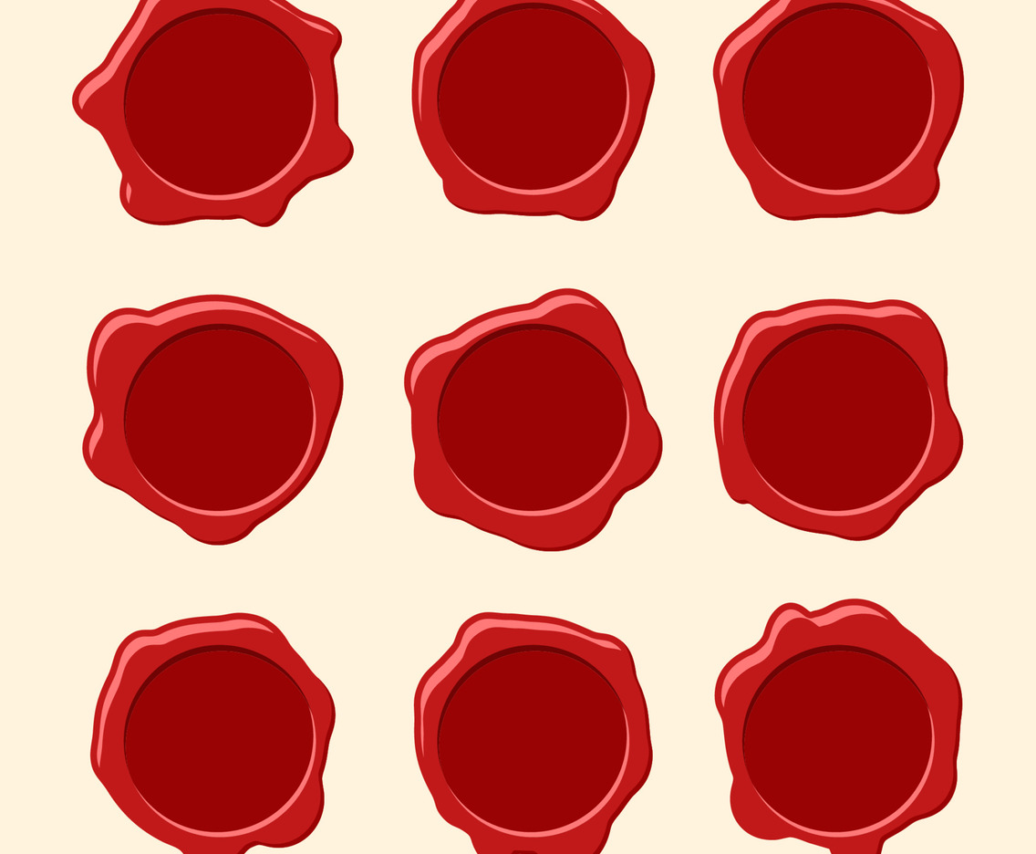 Red Wax Seal Icons Set