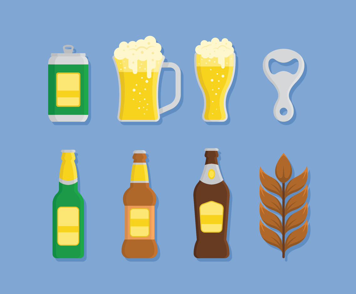Set Of Beer Element Icons