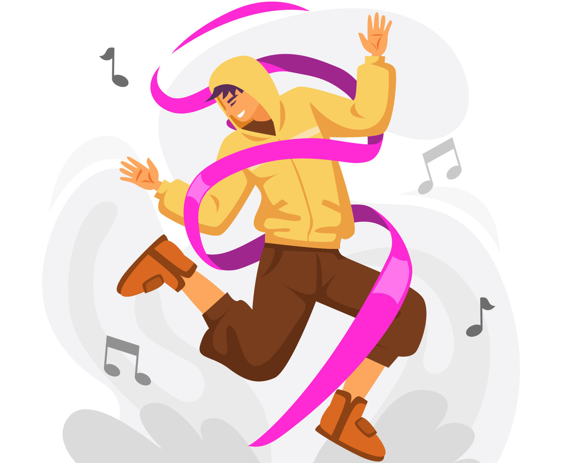 Happy Young Man Dancing