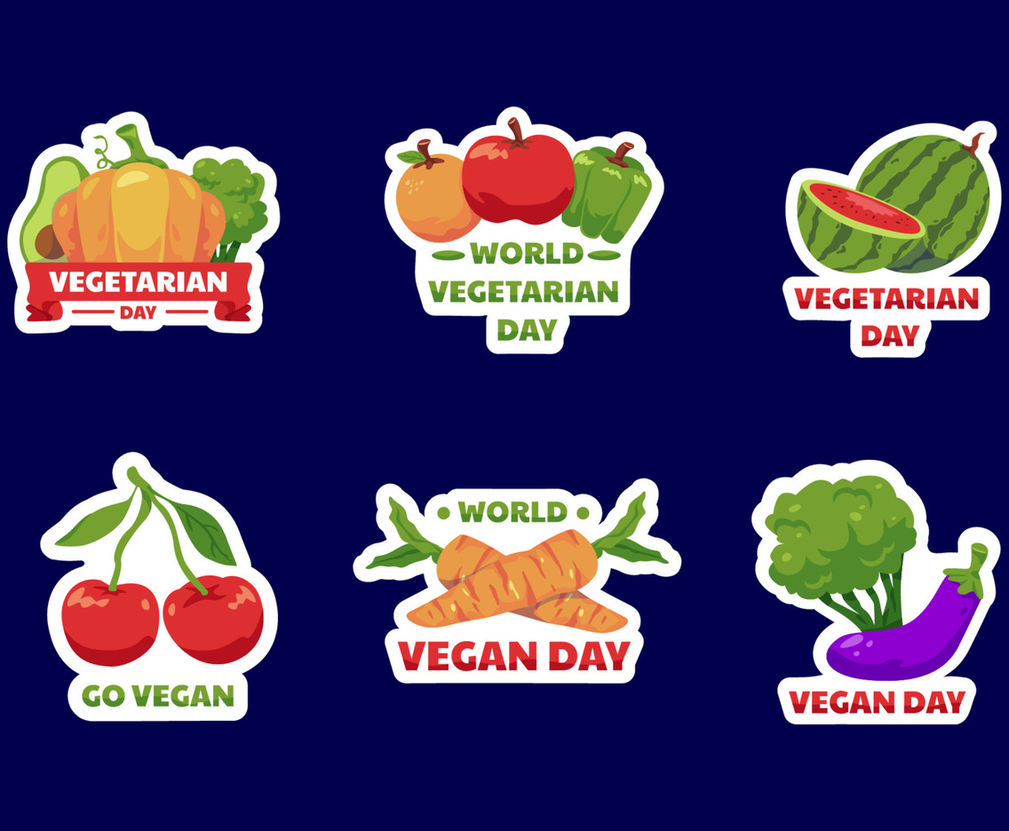 World Vegetarian Day Sticker Set