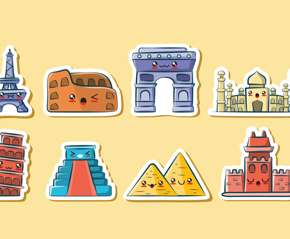 World Landmark Kawaii Element