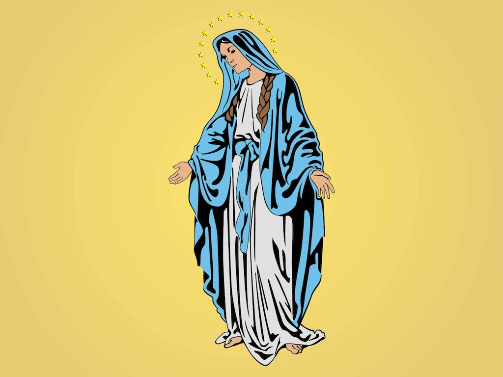 Virgin mary svg, mother mary vector, mary mother of... 
