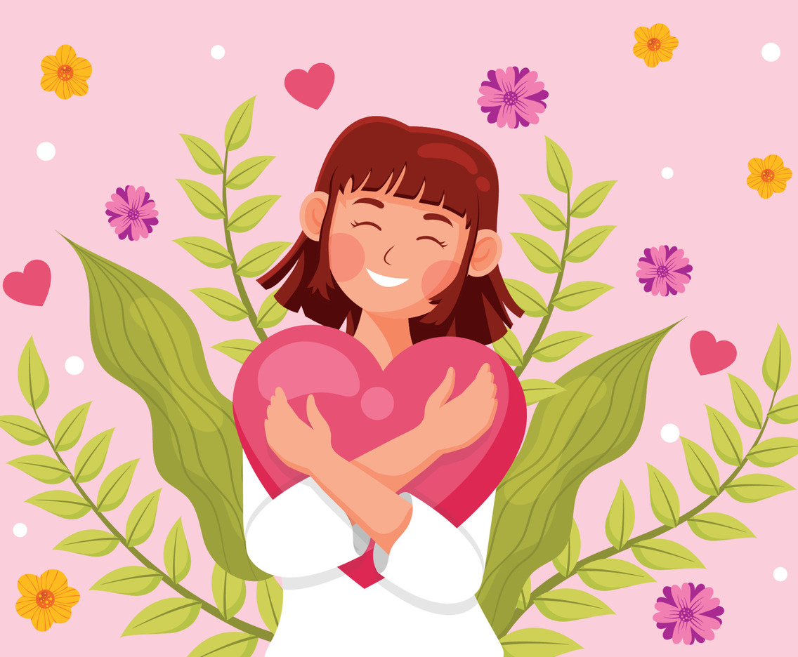 Hugs, Smiling Carefree and Happy
