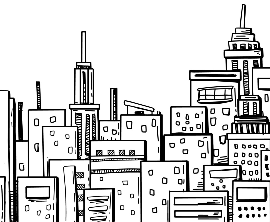 Cityscape Hand Drawn