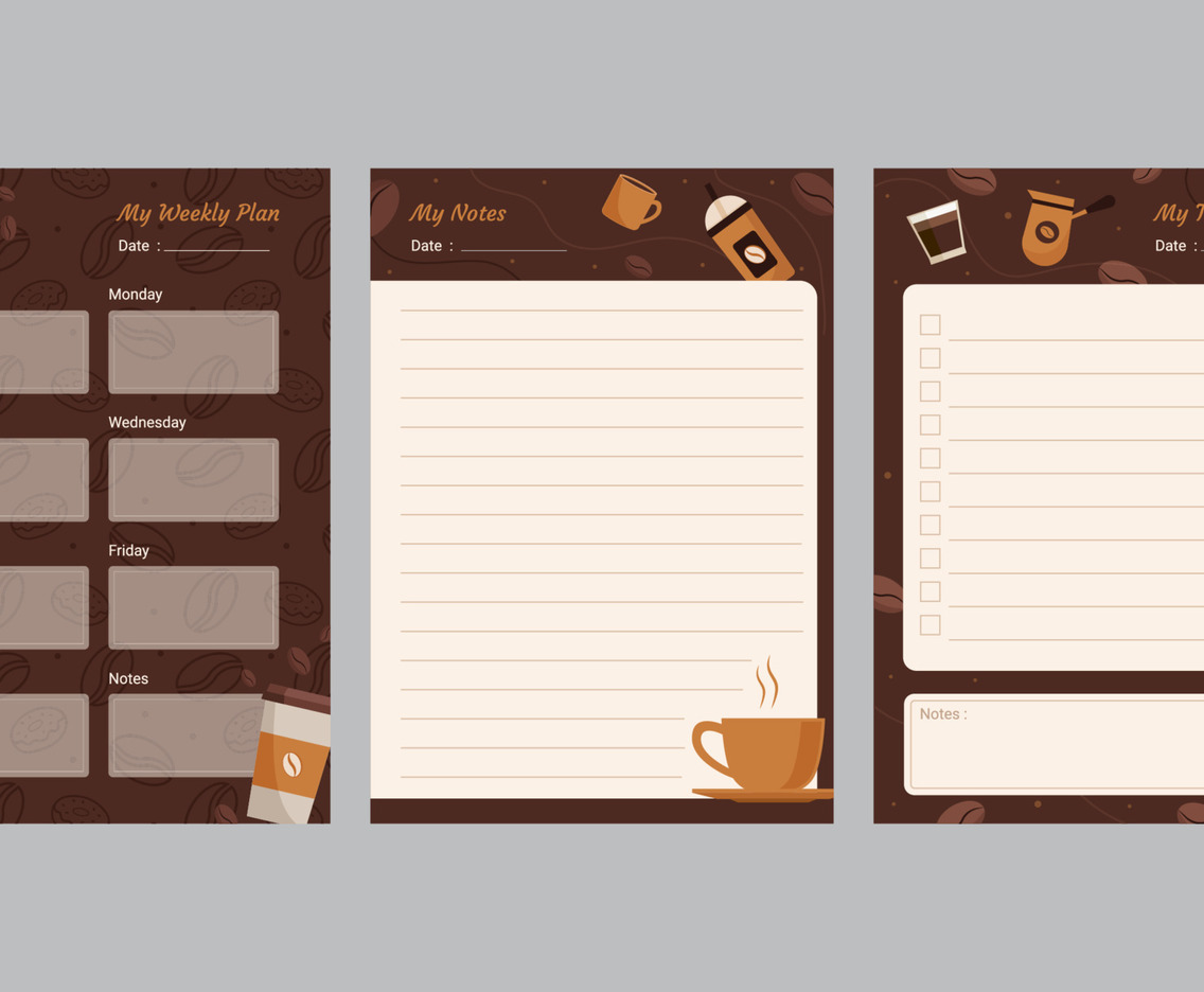 Coffee Themed Journal Template