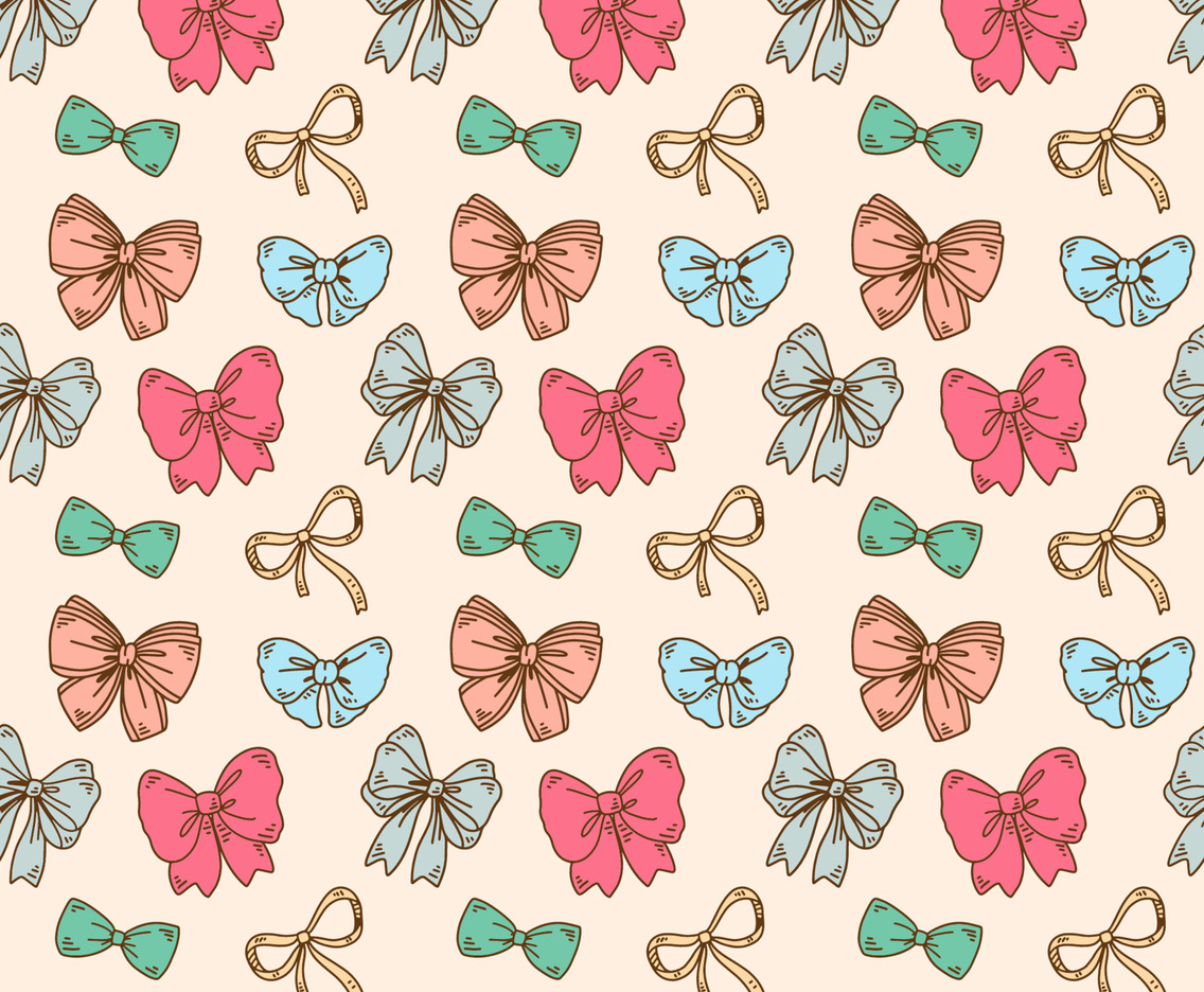 Cute Colorful Bows Hand Drawn Pattern
