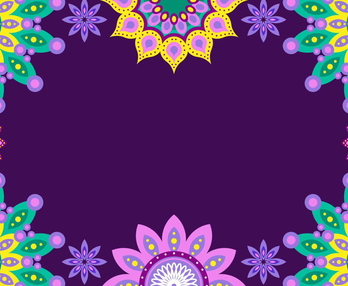 Rangoli Colorful Geometric Flowers  Background