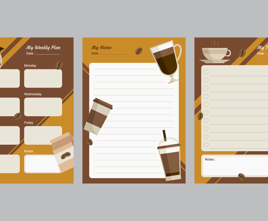 Coffee Themed Journal Template
