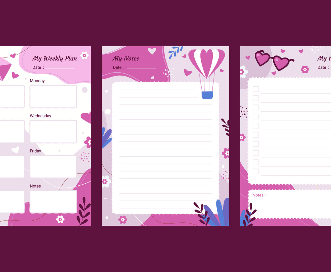 Heart Themed Journal Template