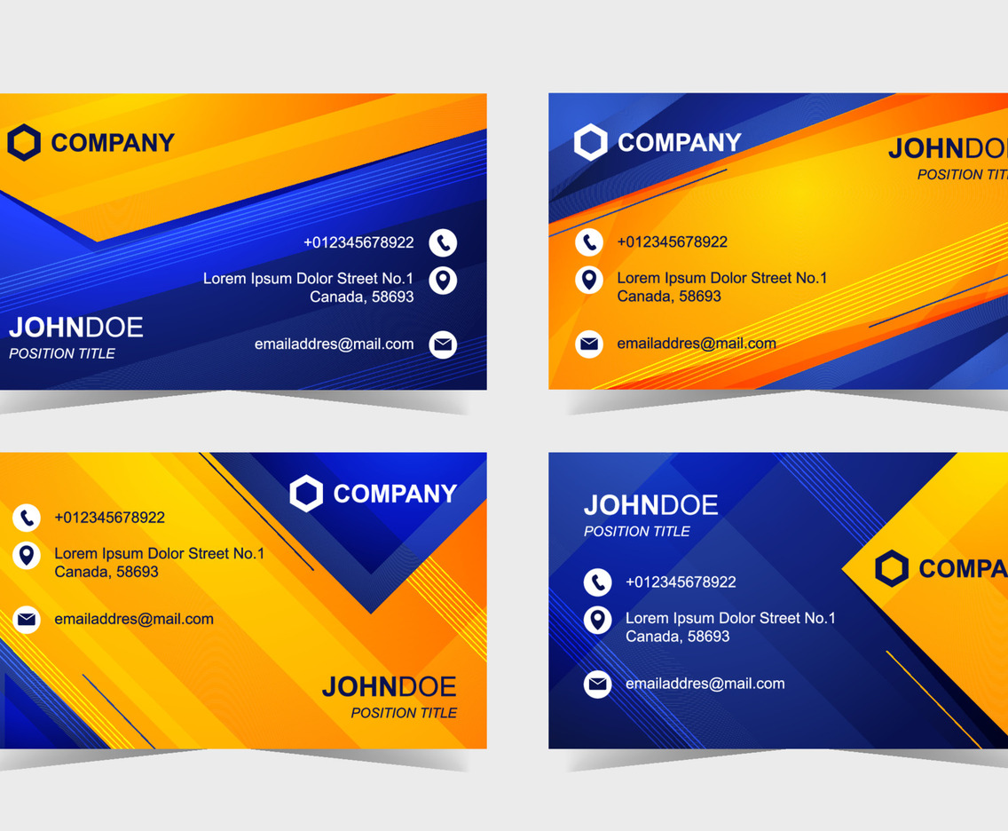 Blue and Yellow Business Card Template
