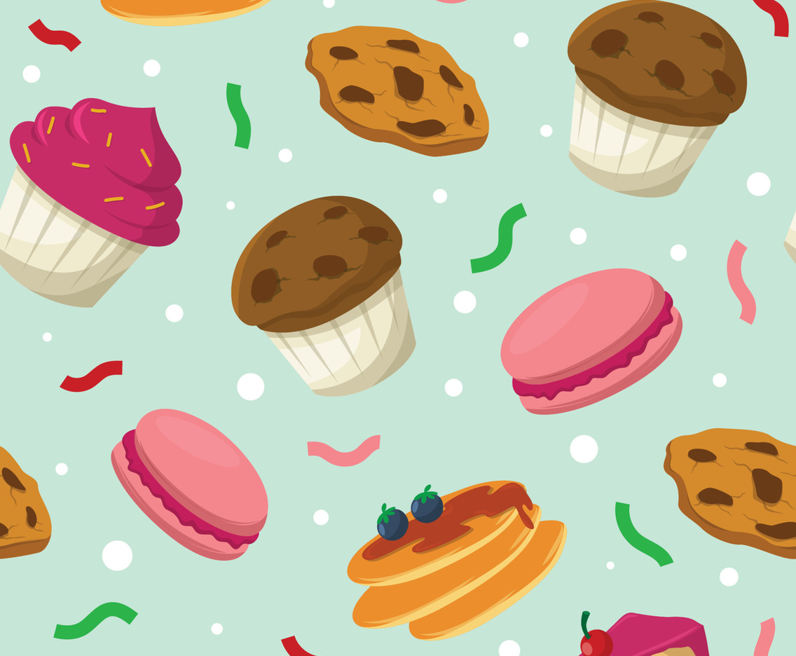 Seamless Pattern Dessert Background