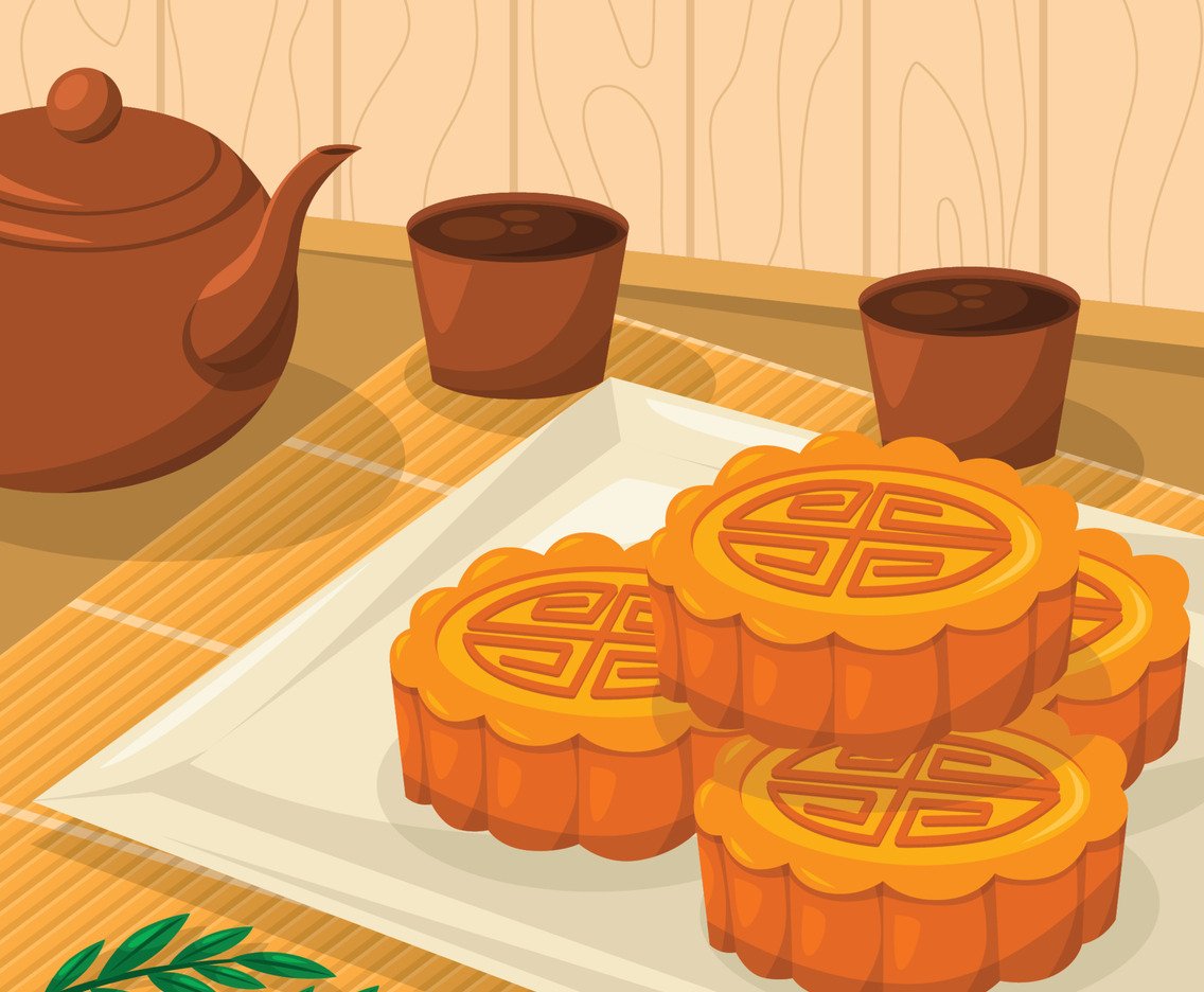Chuseok Moon Cake Background