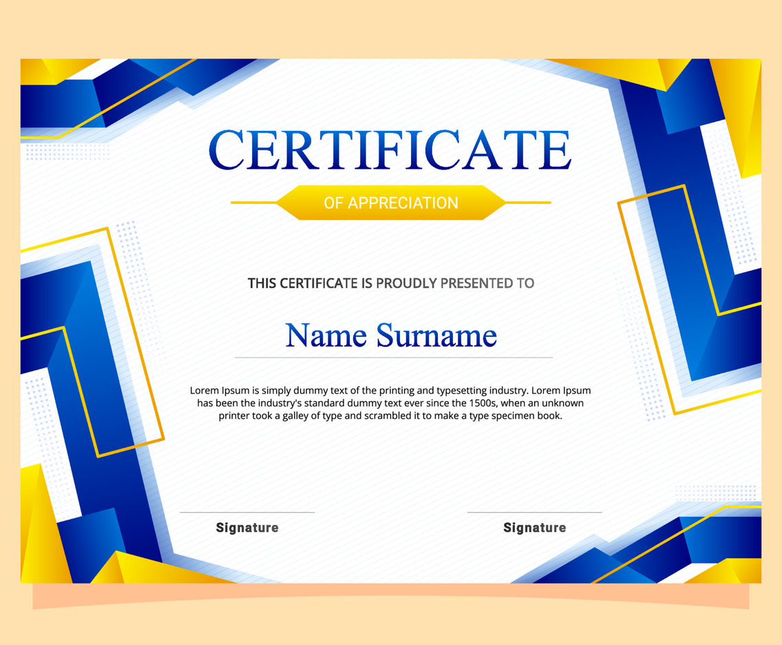 Certificate Template of Appreciation