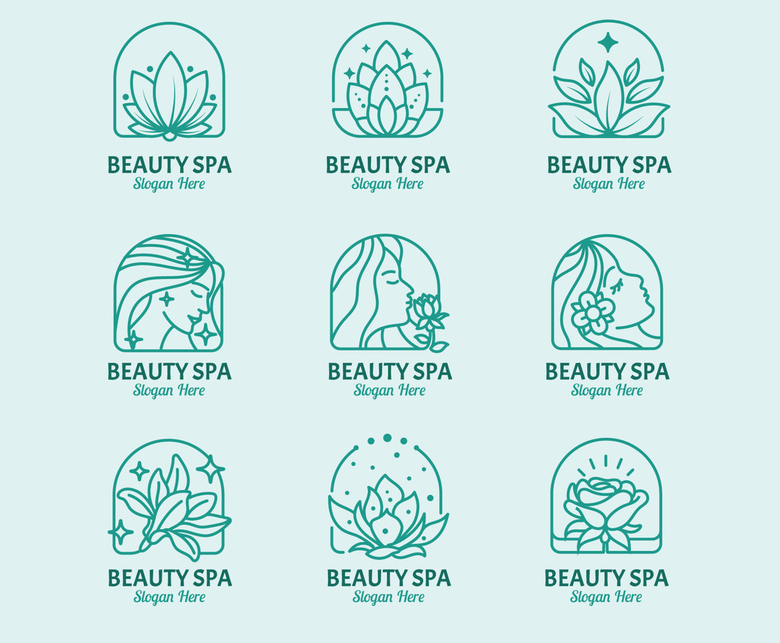 Beauty Spa Business Logo Set Collection