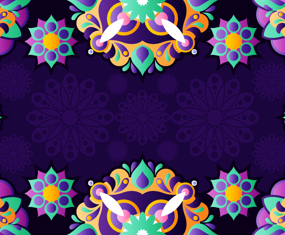 Colorful Rangoli  and Mandala Pattern Background