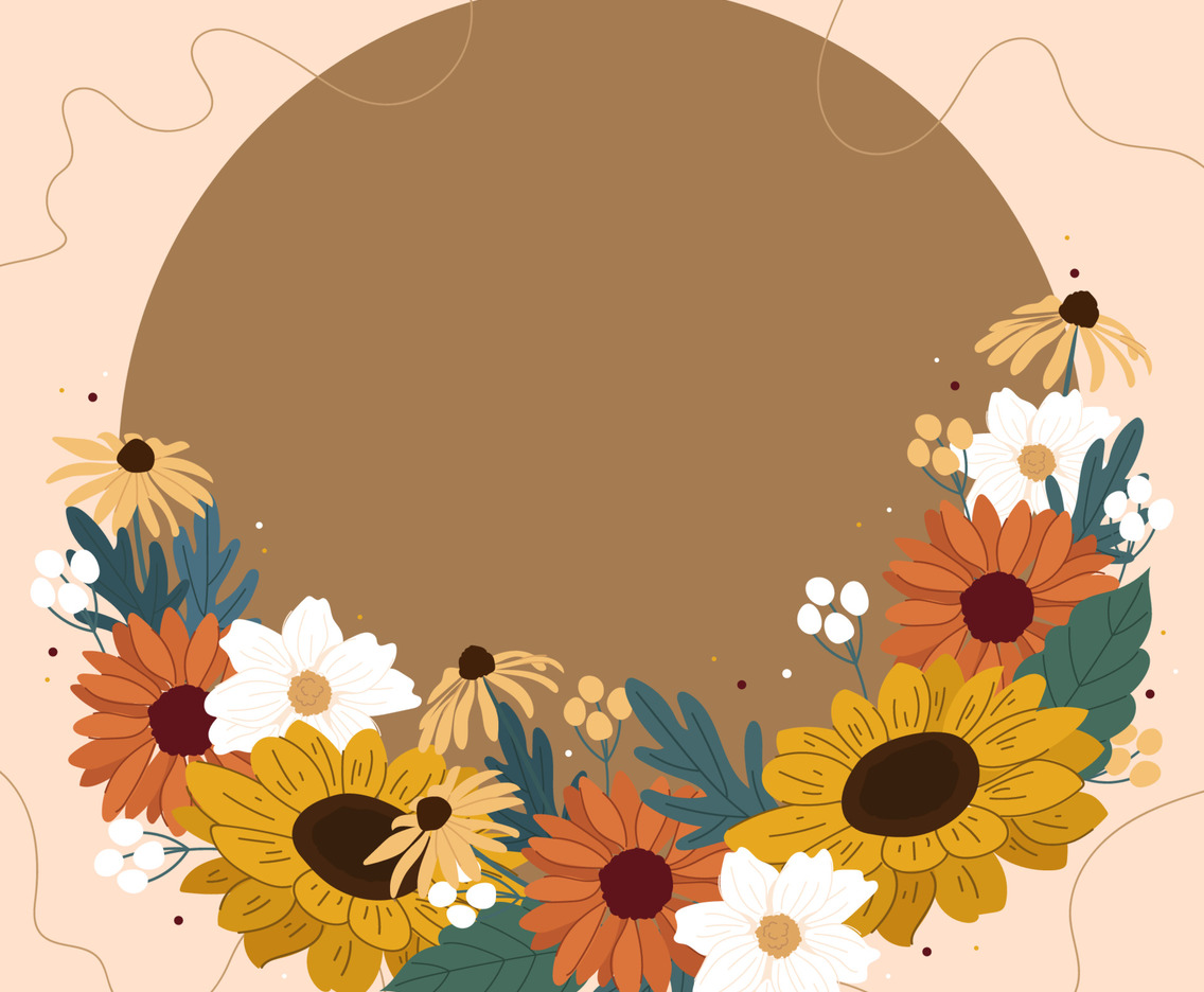 Hand Drawn Fall Floral Background