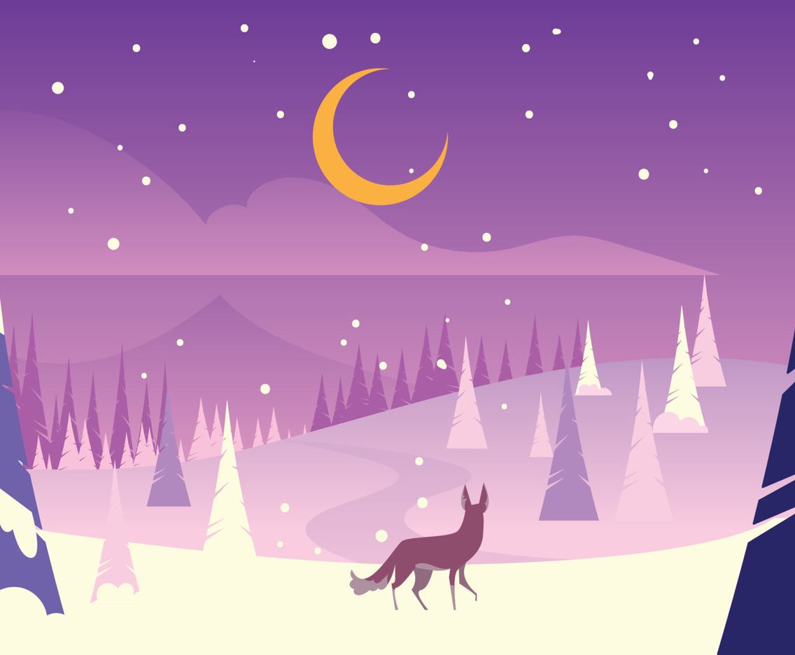 Winter Scenery With A Wolf
