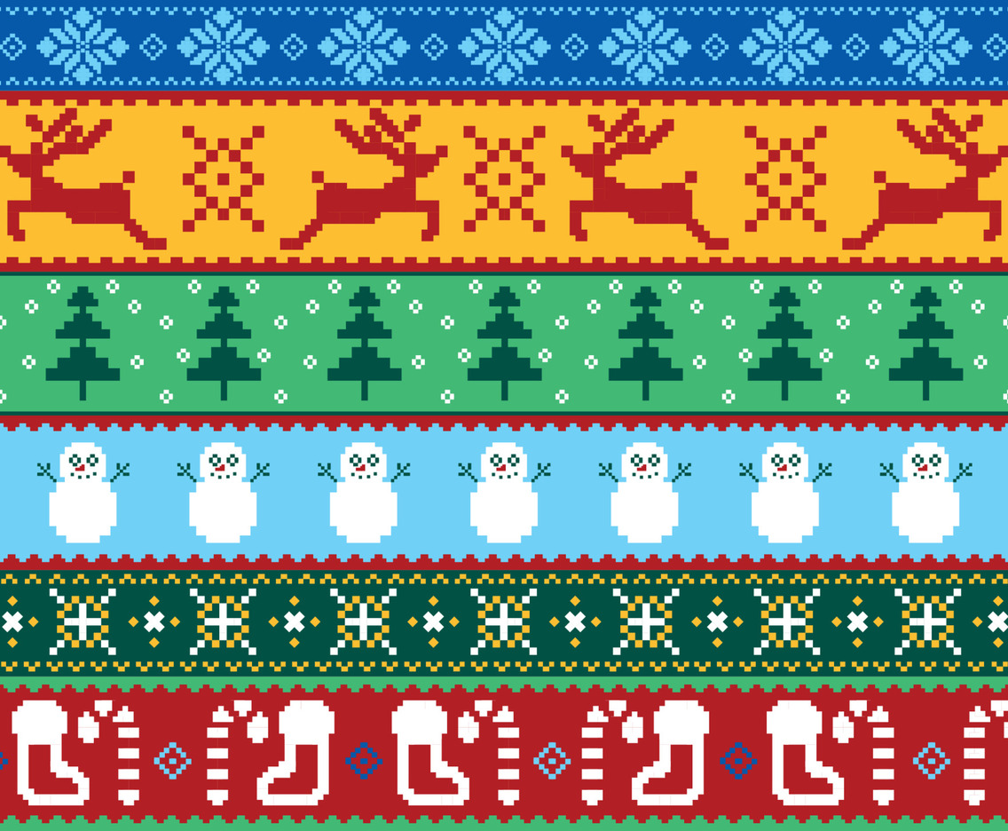 Ugly Sweater Christmas Seamless Background