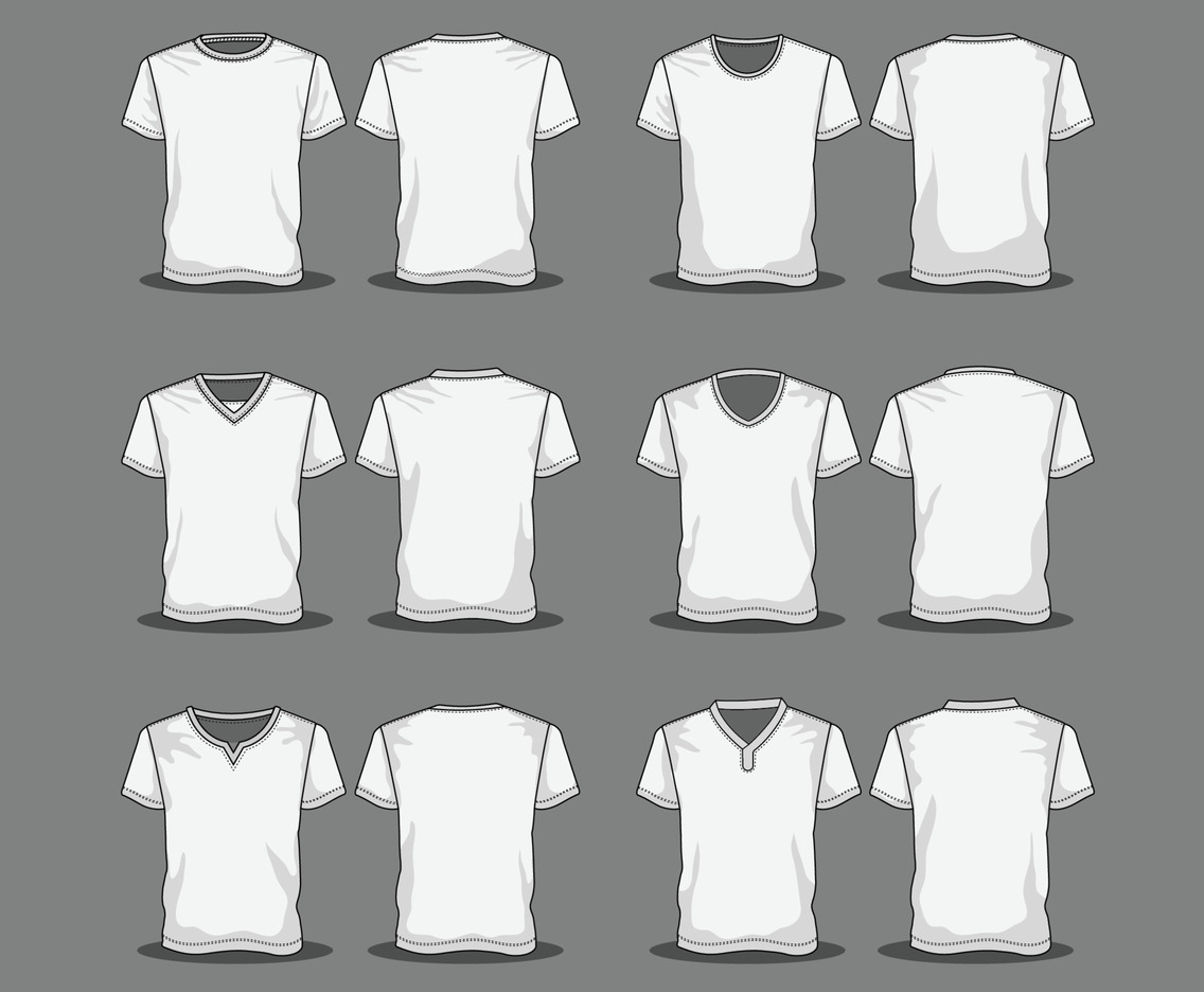 Outline Short Sleeve TShirt Mockup Collection