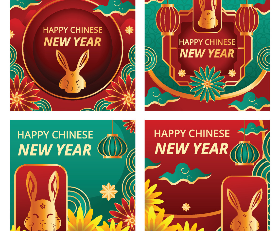 Happy Chinese New Year of The Rabbit Social Media Templates