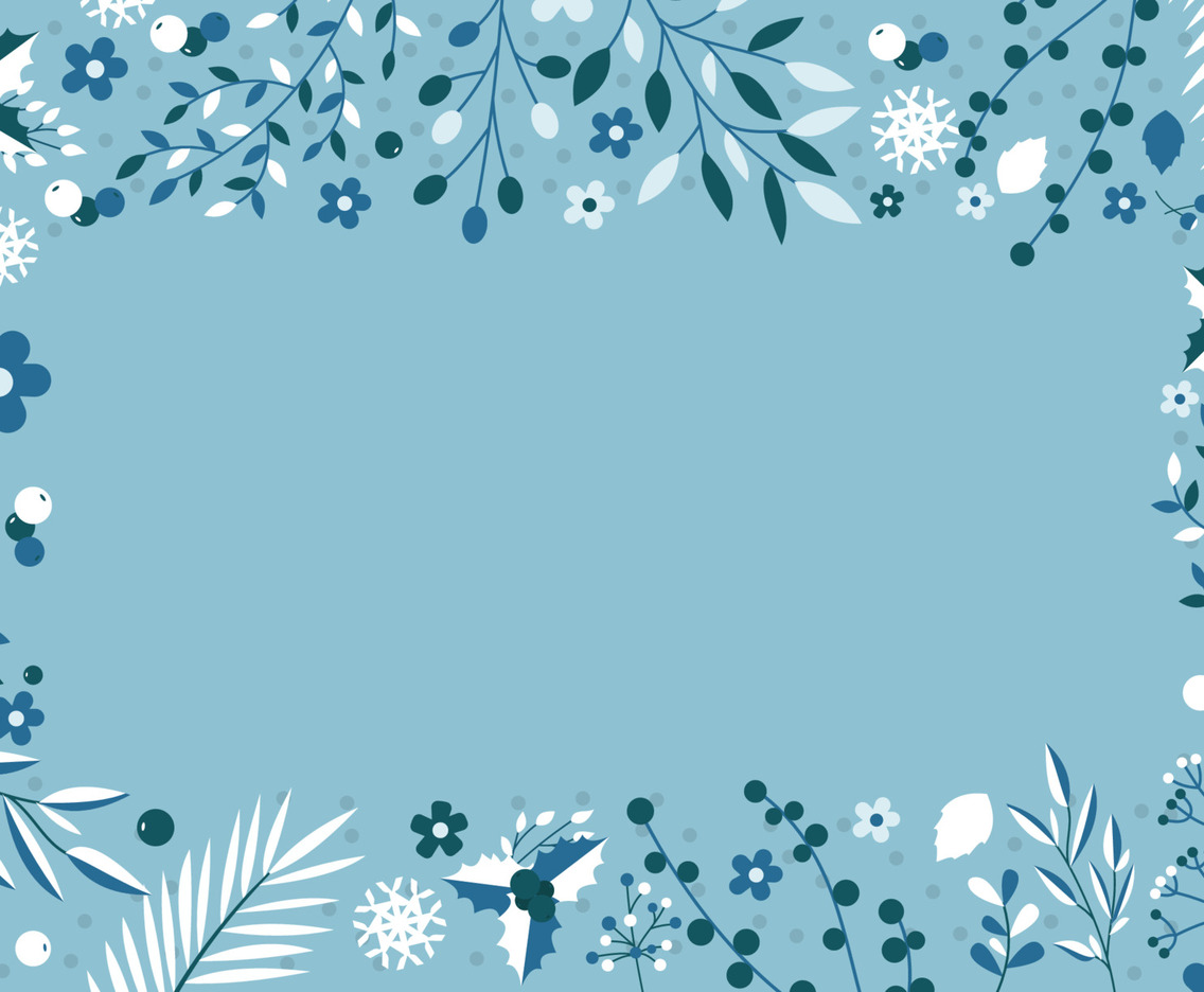 Winter Floral Border Background
