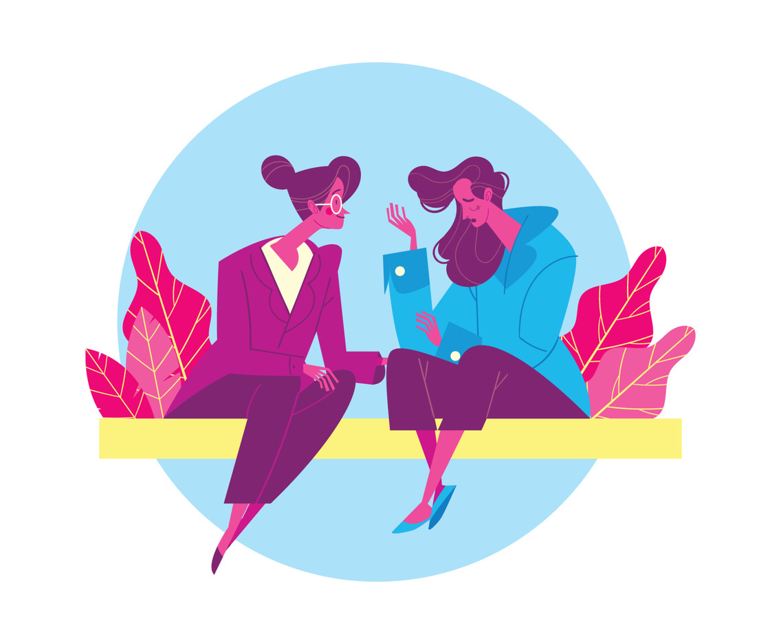 Sad Woman Talking to a Professional Psychologist